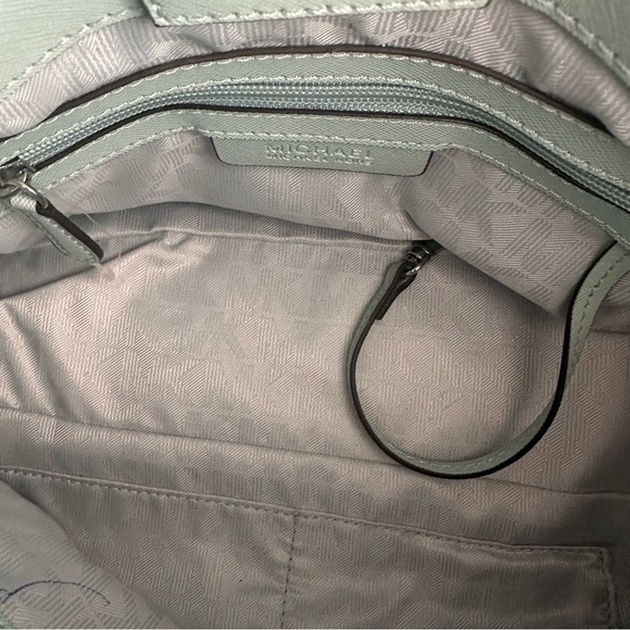 Michael Kors Mint Green Leather Satchel With Silver-Tone Hardware & Dust Bag - Picture 5 of 14